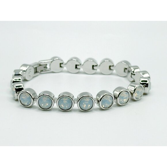 Touchstone Crystal By Swarovski Ice Bracelet Glazed White Opal Crystal - Picture 2 of 12
